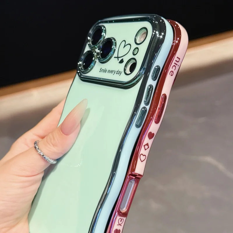 Electroplating Side Love Phone Case for IPhone 17 Pro Max 17 Air 16 15 14 Plus 13 12 11 Pro Max Cover Lens Shockproof Bumper