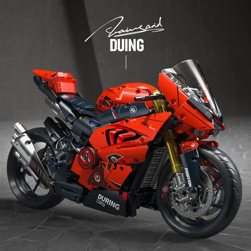 ToylinX 1:5 Motorcycle Building Blocks Set 2024pcs Technical Racing Super Motorbike Model Kids DIY Assembled Toys Gifts For Boys
