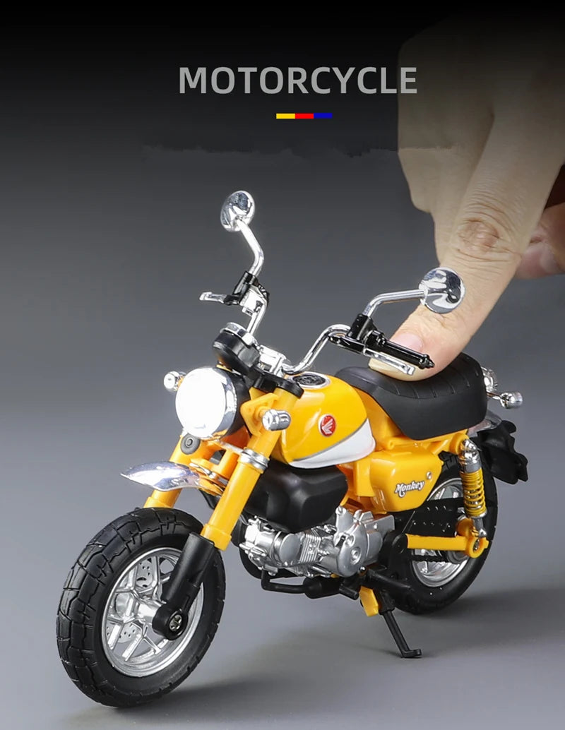 1:12 Honda Monkey 125 Alloy Sports Motorcycle Model Diecast Street Racing Motorcycle Model Simulation Sound Light Kids Toys Gift