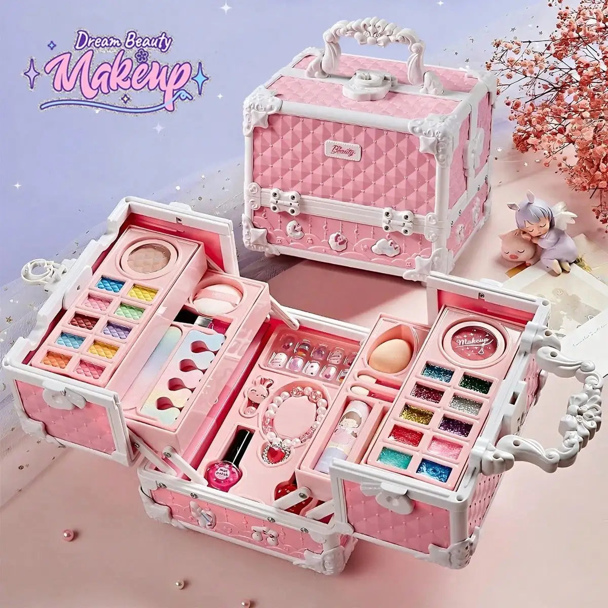 Children's Day Best Gift Washable Princess Makeup Kit for Girls – Pretend Play Cosmetic Set, Perfect Birthday Gift for Princess Parties & Creative Play
