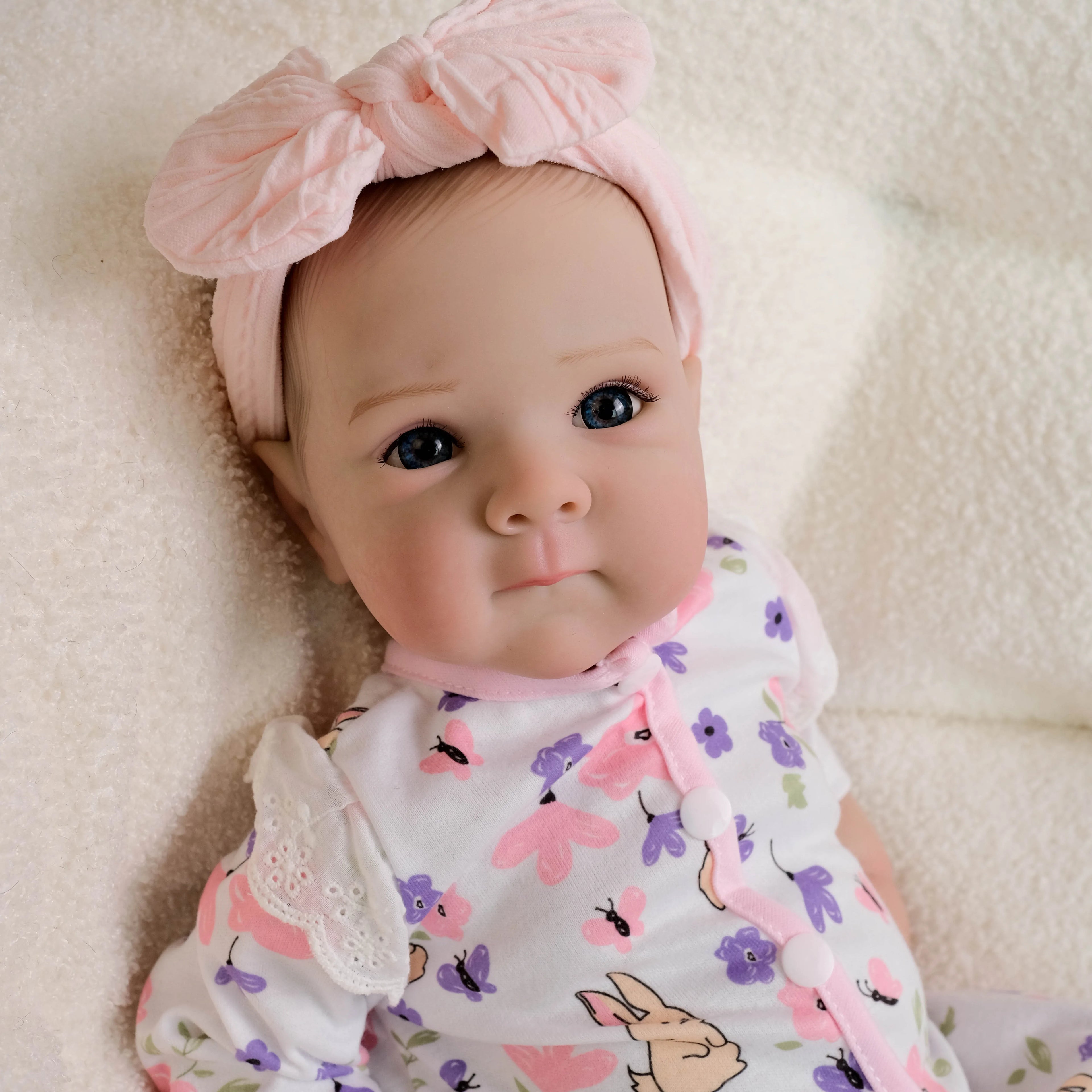 NPK 18inch Bettie Lifelike Full Body Reborn Baby Newborn Cuddly Doll with Hand Drawn Hair Multiple Layers Painting 3D Skin
