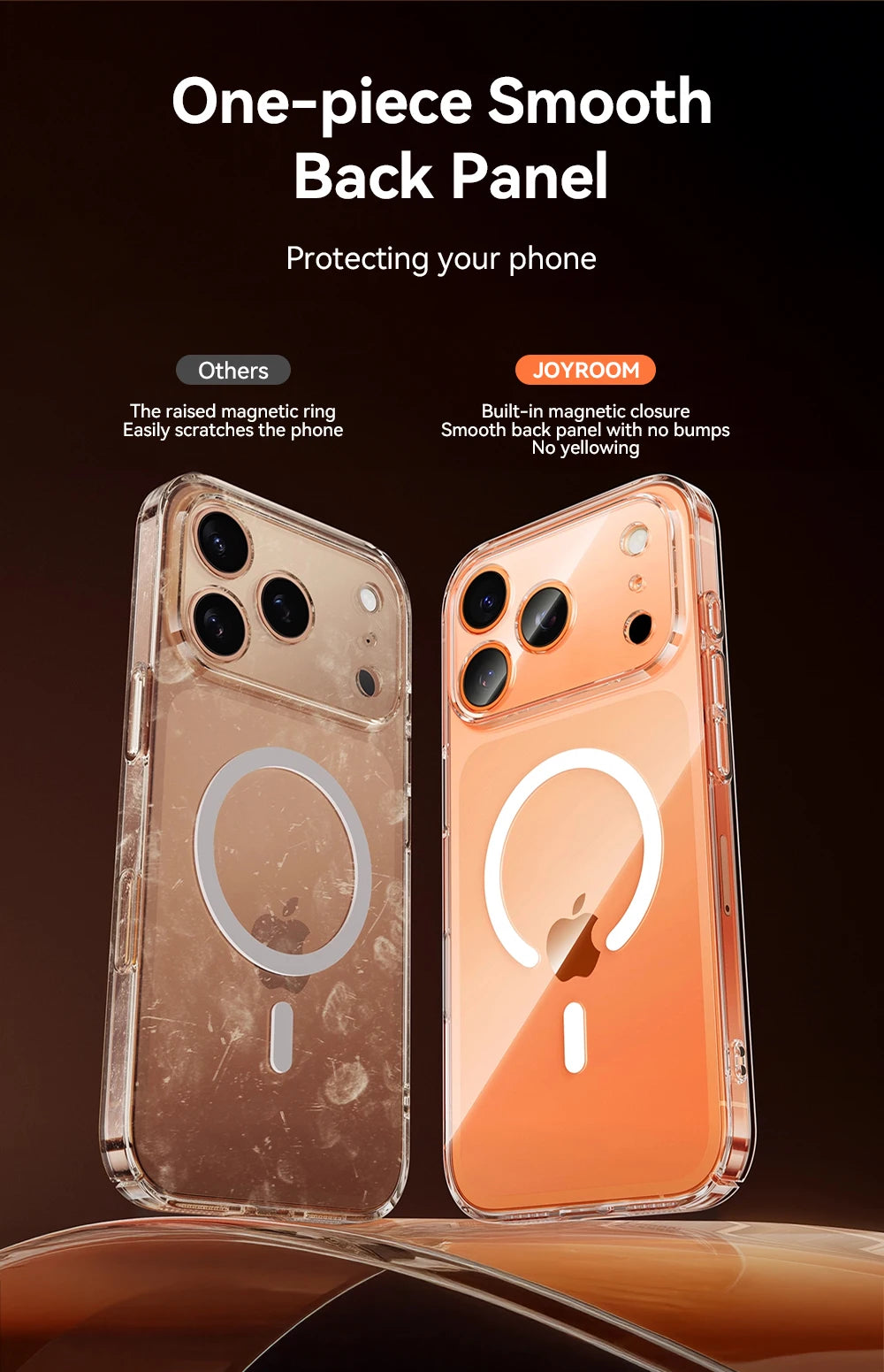 Joyroom Magnetic Case For iPhone 17 16 Pro Max Case Anti Yellow Transparent Cover For iPhone 17 Pro Wireless Charger Thin Cover