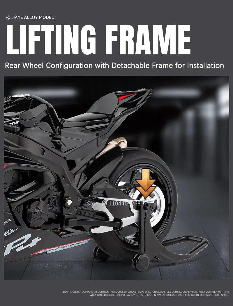 Scale 1:12 Honda CB650 HP4 Motorcycle Model Toy Alloy Diecast Shock Absorption Miniature Racing Motor Models for Kids Gifts