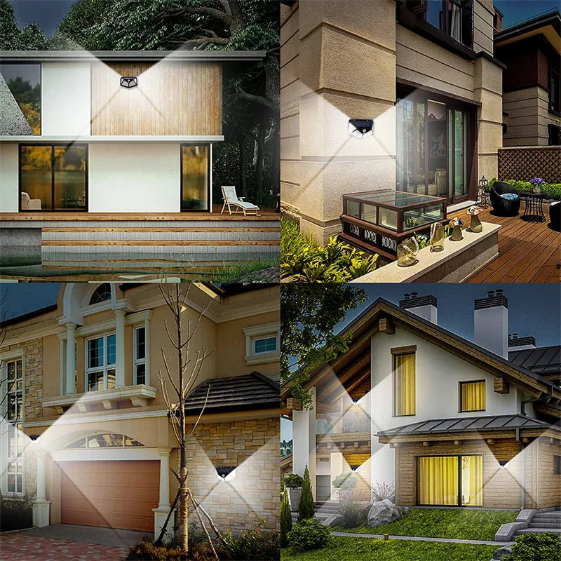 1-12 Pack Solar Lights Outdoor 100 LED Wall Lamp Motion Sensor Lights Waterproof Solar Street Light for Garden Porch Yard Garage