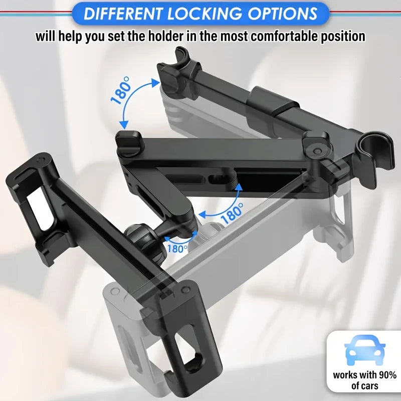 Universal Car Tablet Holder Back Seat Headrest Mount For iPad Air Mini Pro 4-13 Inch 360 Rotation Rear Pillow Phone Clamp Stand