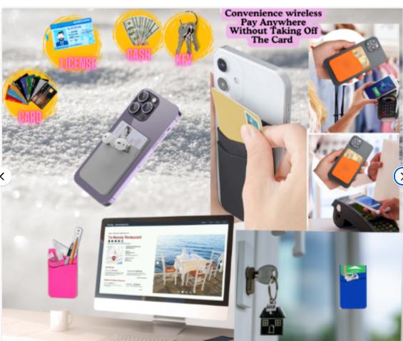 Universal PhoneCardHolder-Stick-Wallet,Purple+Pink+Rosepink+Red+Orange+Green+Blue+Black+Navy Blue+Grey