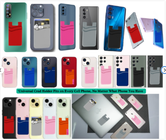 Universal PhoneCardHolder-Stick-Wallet,Purple+Pink+Rosepink+Red+Orange+Green+Blue+Black+Navy Blue+Grey