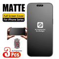 3PCS Anti Fingerprint Matte Screen Protector For iPhone 17 Pro Max 15 14 16 11 12 13 Mini XR X Xs 7 8 Plus 17 Air Tempered Glass