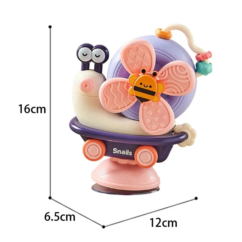 Snail Windmill Toys Car For Boys Girls Spinner Suction Cup Sensory Fine Motor Infant Travel Toys Montessori For Baby Newborn Gif