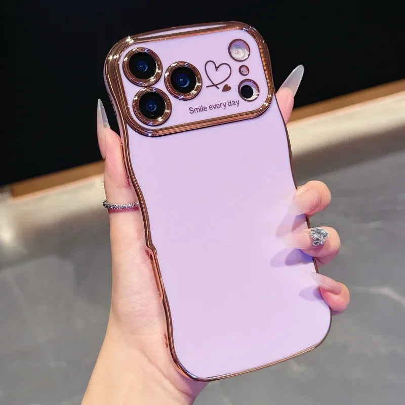 Electroplating Side Love Phone Case for IPhone 17 Pro Max 17 Air 16 15 14 Plus 13 12 11 Pro Max Cover Lens Shockproof Bumper