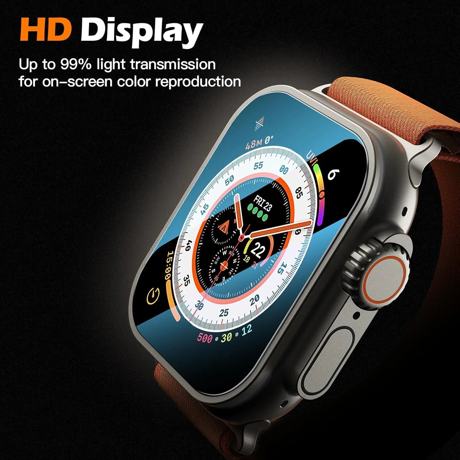 Easy Install Bubble Free Clear Tempered Glass For Apple Watch Ultra 2 Ultra3 Anti-Scratch Screen Protector For iWatch Ultra 49mm
