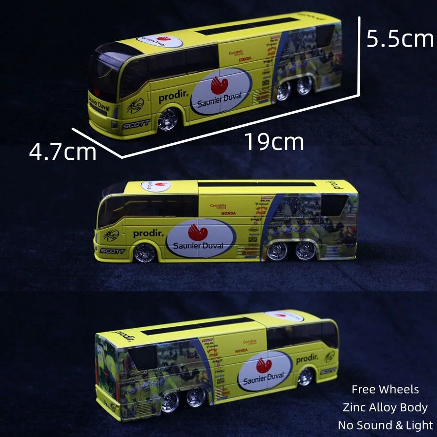 1:50 Luxury Bus Toy Car For Boy Diecast Metal Model For Children Pull Back Miniature Sound Light Educational Collection Gift Kid