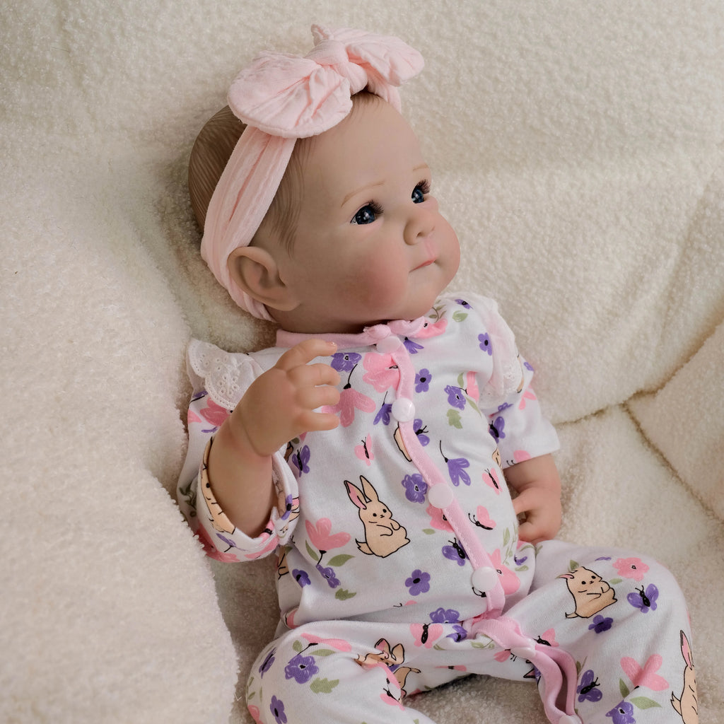 NPK 18inch Bettie Lifelike Full Body Reborn Baby Newborn Cuddly Doll with Hand Drawn Hair Multiple Layers Painting 3D Skin