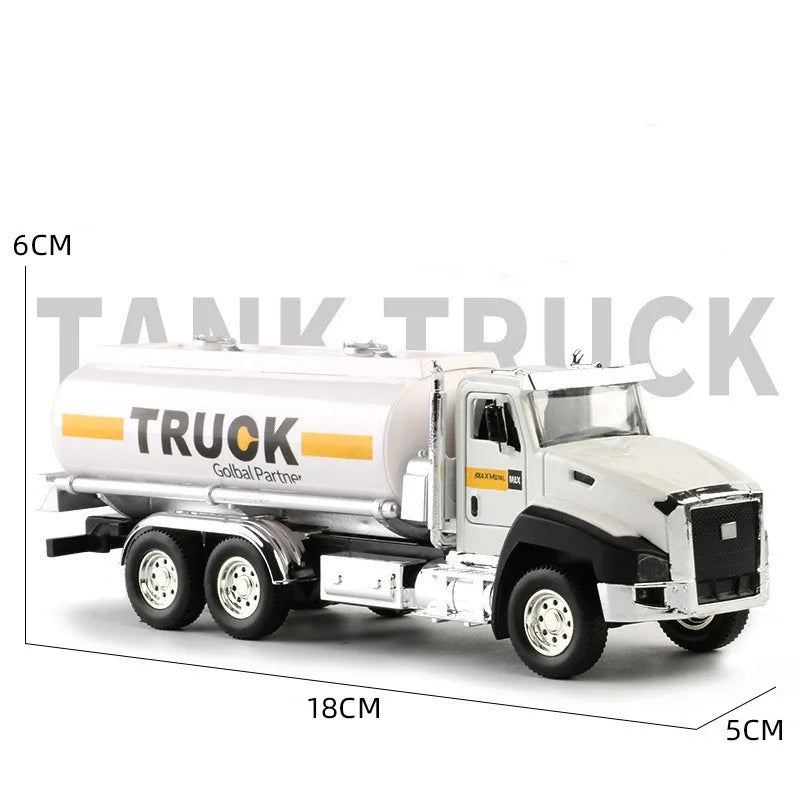 1:50 Alloy Model Truck Engineering Vehicle Excavator Bulldozer Head Dumper Crane Tanker Garbage Truck Toys For Children's Gifts