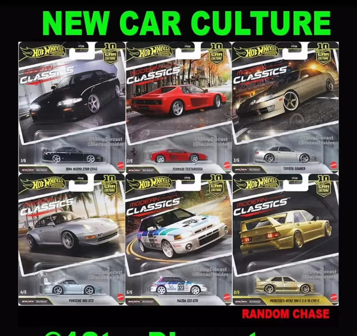 Hot Wheels Car Culture Modern Classics Rally Series FPY86 Alloy Diecast Car Model Metal Base Rubber Tires Car Model Collection