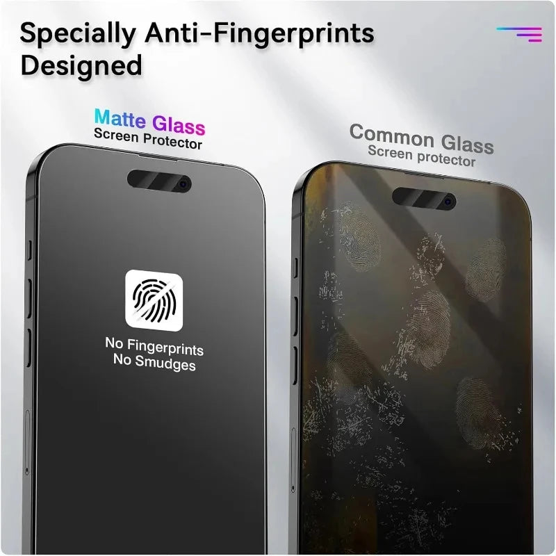 3PCS Anti Fingerprint Matte Screen Protector For iPhone 17 Pro Max 15 14 16 11 12 13 Mini XR X Xs 7 8 Plus 17 Air Tempered Glass