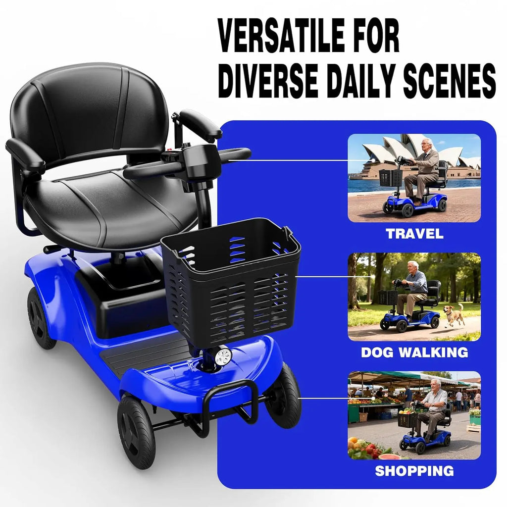Mobility Scooter for Adults,4 Wheel Mobility Scooter,15 Miles Range,300WH Battery,300LBS Capacity,Lightweight and, Customized
