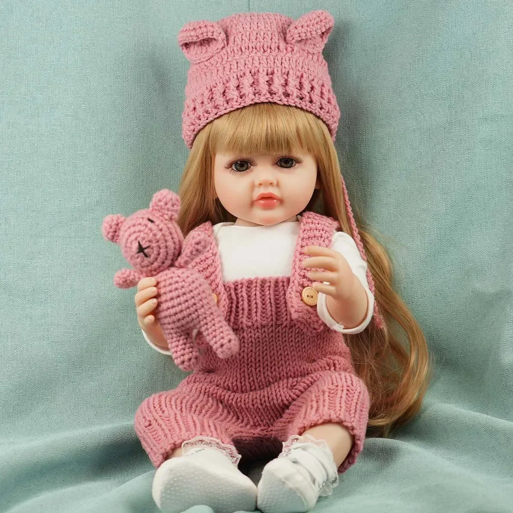 JOYORA 22in 55cm  Handmade High Quality Soft Vinyl Silicone Reborn Toddler Detailed Lifelike Hand-rooted hair Collectible