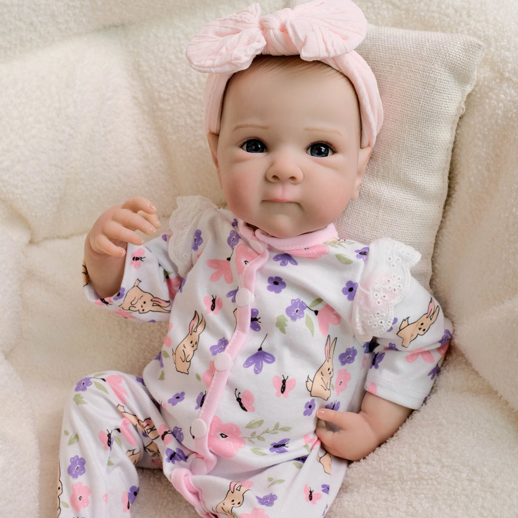 NPK 18inch Bettie Lifelike Full Body Reborn Baby Newborn Cuddly Doll with Hand Drawn Hair Multiple Layers Painting 3D Skin