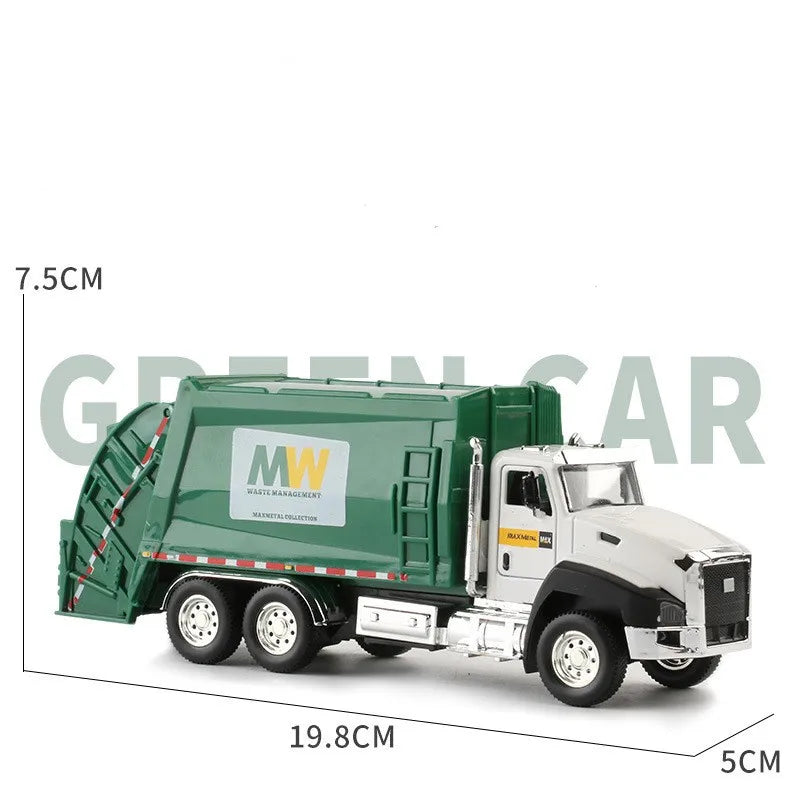 1:50 Alloy Model Truck Engineering Vehicle Excavator Bulldozer Head Dumper Crane Tanker Garbage Truck Toys For Children's Gifts