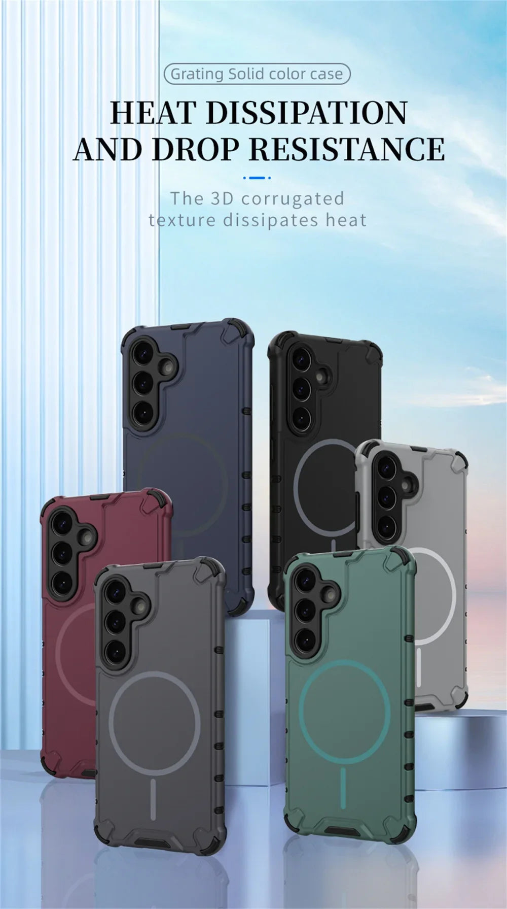 Anti-slip Bumper Armor Magnetic Phone Case For Samsung S24 S25 S26 Plus S23 Ultra A56 A55 A54 A35 A34 A25 A15 For Magsafe Cover