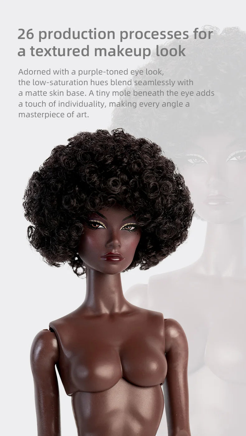 32cm Supermodel Fashion Doll FR43 FR44 Molly Girl Brown Hair Skin 12 Joint Movable Body DollHouse DIY Dress Up Toys Collector