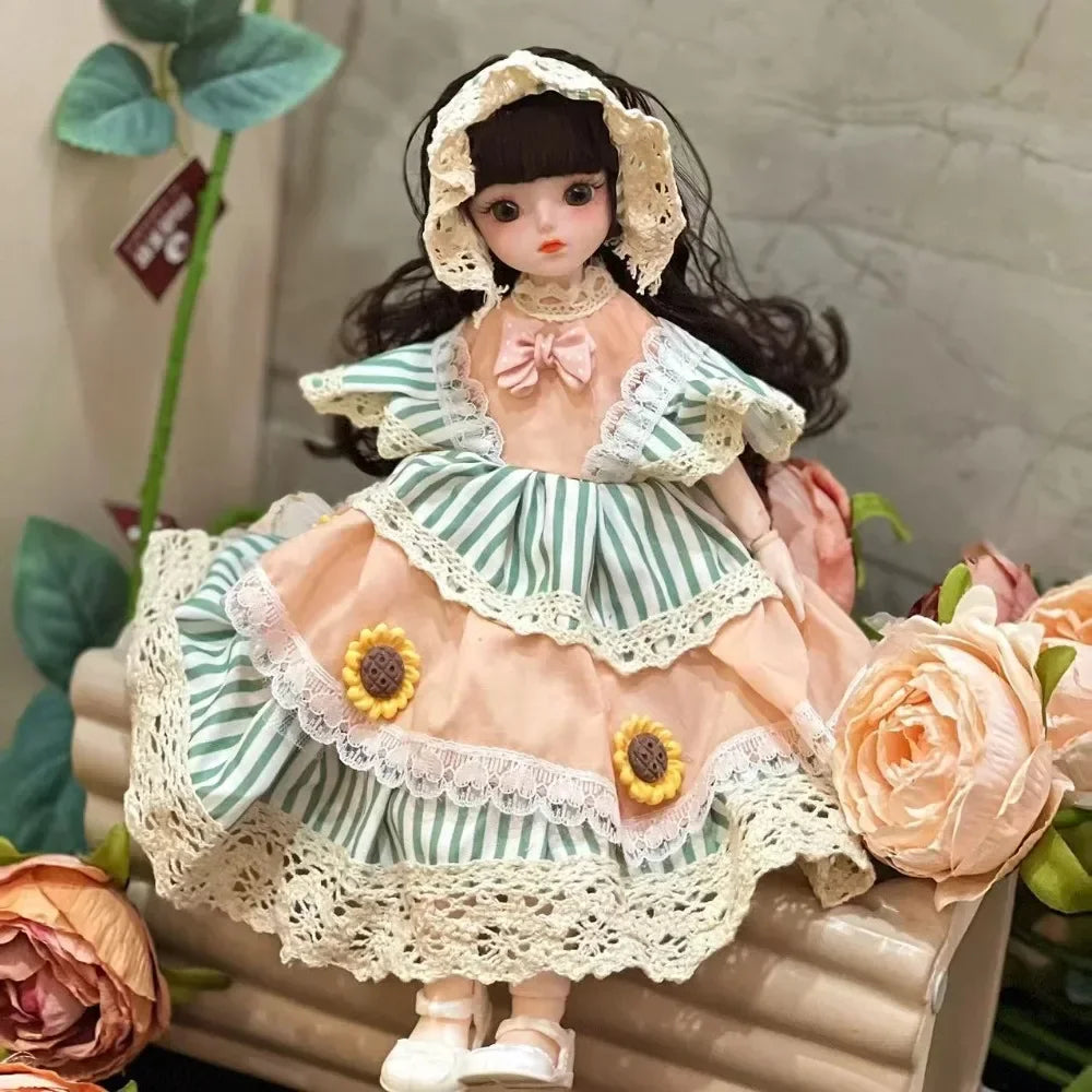 1/6 SD 30cm Bjd Doll with Clothes Long Hair High Heel Princess Dress Up BJD Dolls Elegant Attractive Eyes