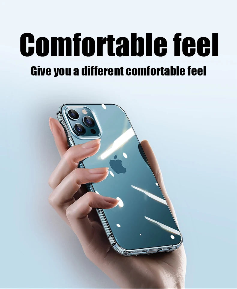 Ultra Thin Clear Phone Case For iPhone 11 12 13 14 15 16 Pro Max Plus 13 Mini X Xr Xs 16E Silicone Soft Transparent Back Cover