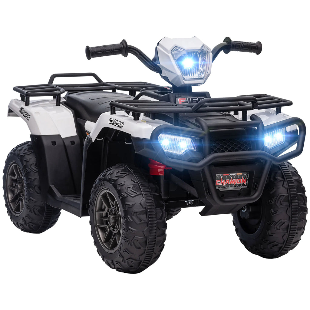 HOMCOM 12V Electric Quad Bike for Kids w/ LED Headlights, Music