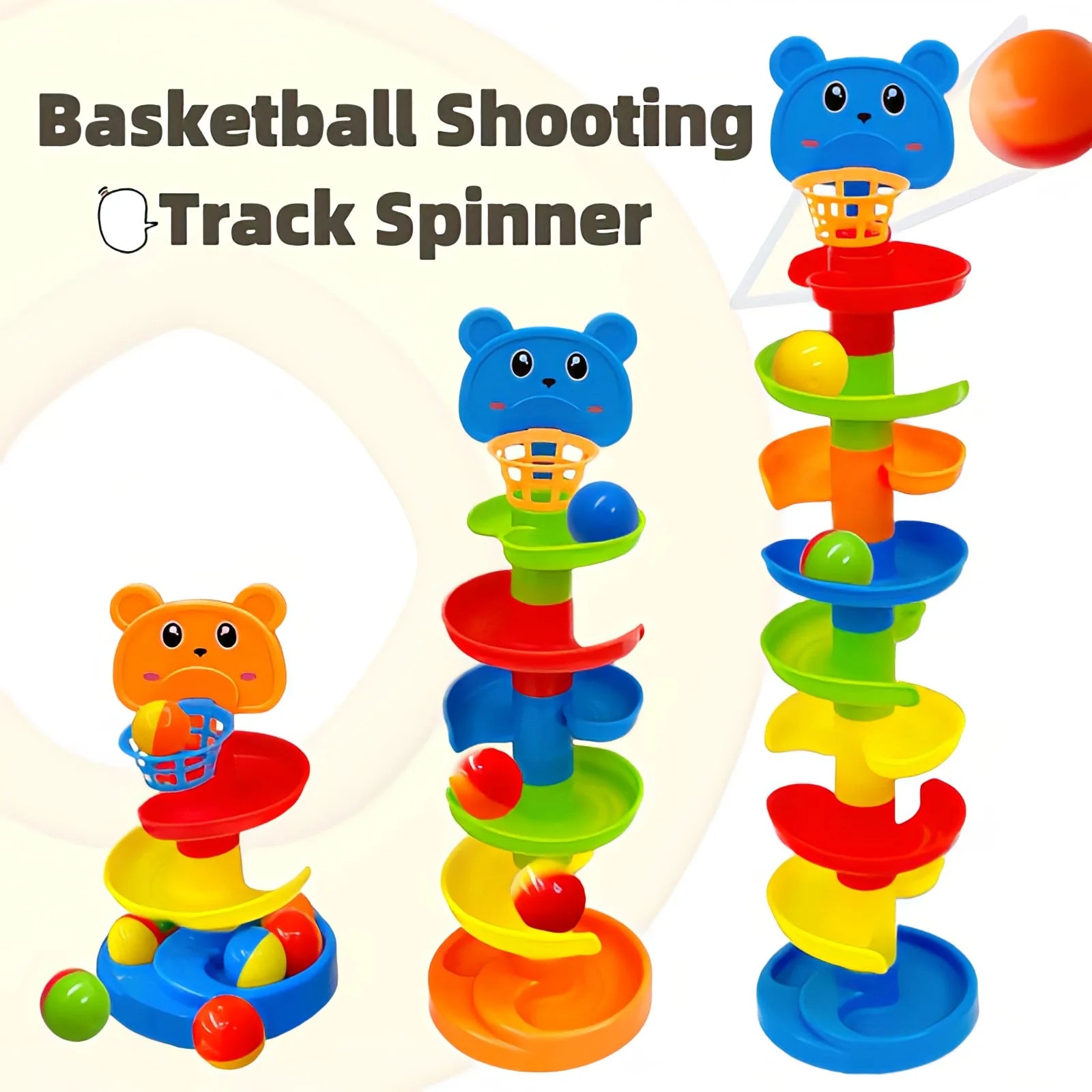 Interactive Ball Tower, Durable Interactive Ball Tower, Educational Toy with Rolling Balls and Drop Mechanism - Random Color