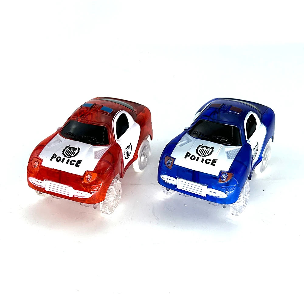 Magical Glowing Race Track Car Toy Vehicle LED Light Electronics Car Tracks Toy Parts Car Christmas Birthday Gifts for Kids