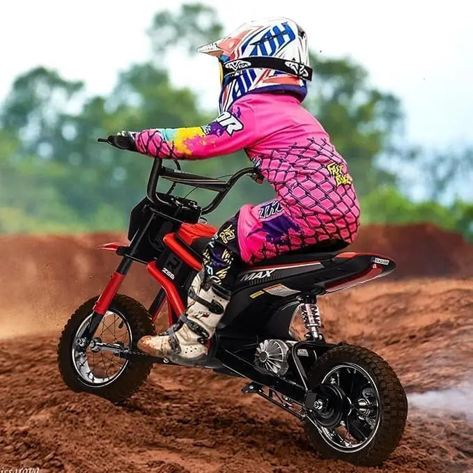 Ride On Motorcycle for Kids Electric Dirt Bike 24-Volt 350-Watt Kid's Toys Up to 14.29 MPH, 2-Speed Modes, Max Load 135 Lbs