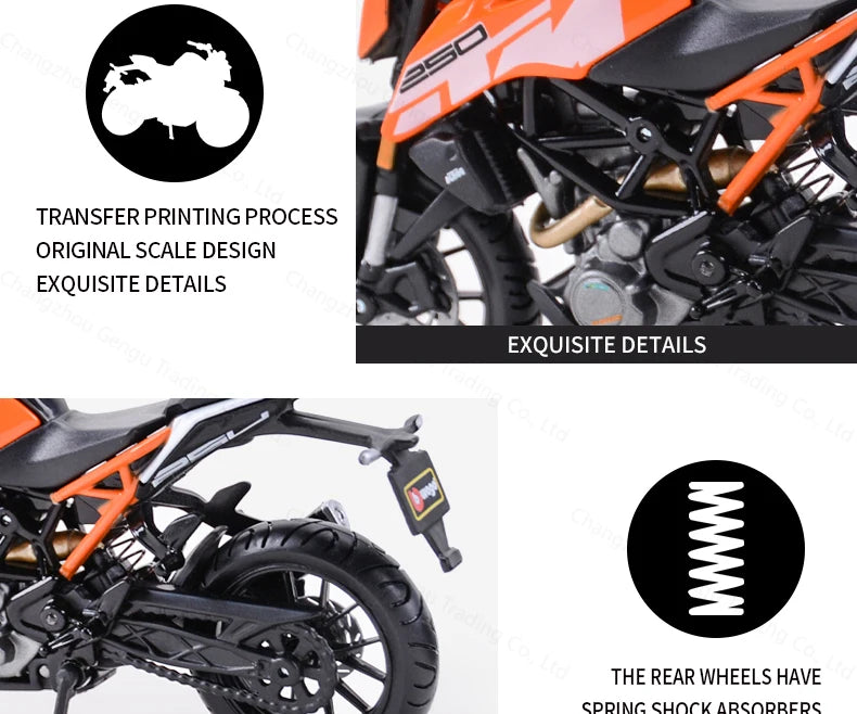 Bburago 1:18 KTM 250 Duke Authorized Simulation Alloy Motorcycle Model Toy Car Gift Collection