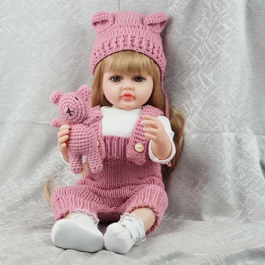 JOYORA 22in 55cm  Handmade High Quality Soft Vinyl Silicone Reborn Toddler Detailed Lifelike Hand-rooted hair Collectible