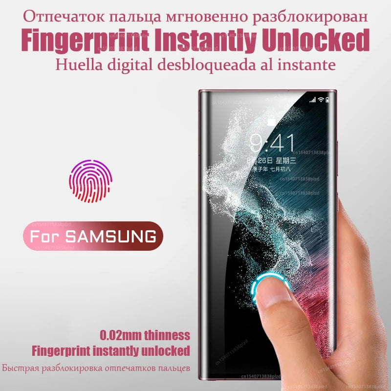 HD Hydrogel Film For Samsung Galaxy S26 S25 S24 S23 S22 S21 S20 Plus Ultra Full Cover Screen Protector A55 A35 A16 Note 20 10 5G