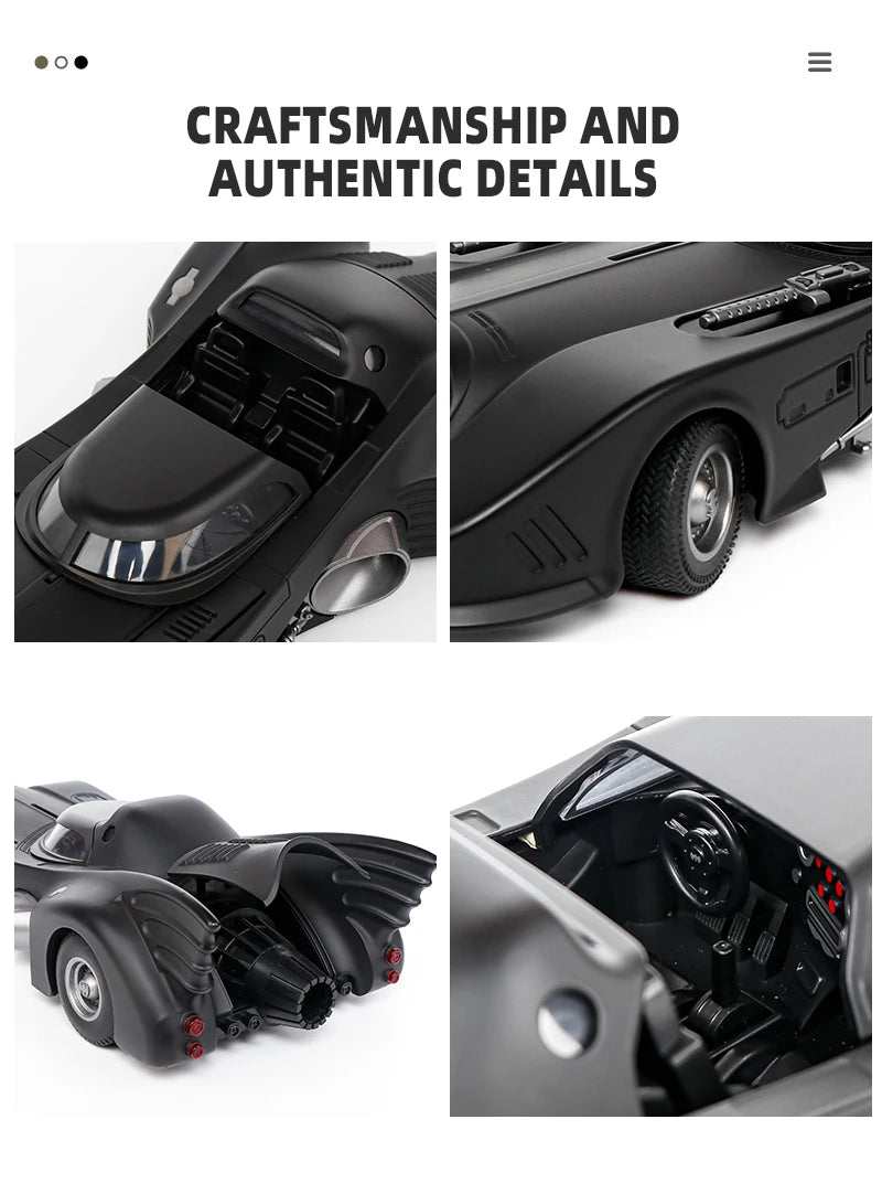 1:18 1989 Batmobile Die-cast Car with Batman Figure, Toys for Kids and Adults , Black