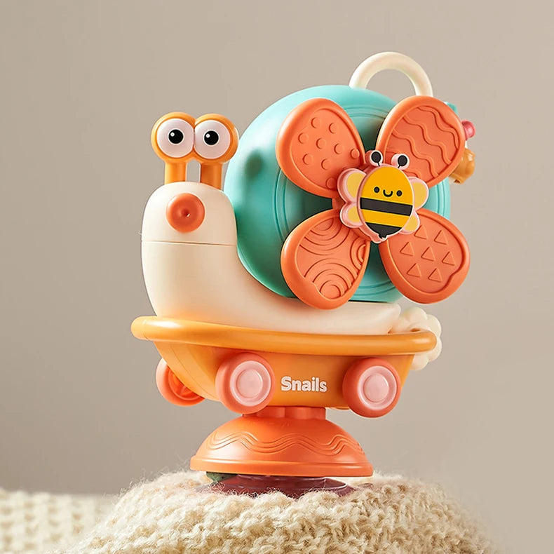 Snail Windmill Toys Car For Boys Girls Spinner Suction Cup Sensory Fine Motor Infant Travel Toys Montessori For Baby Newborn Gif
