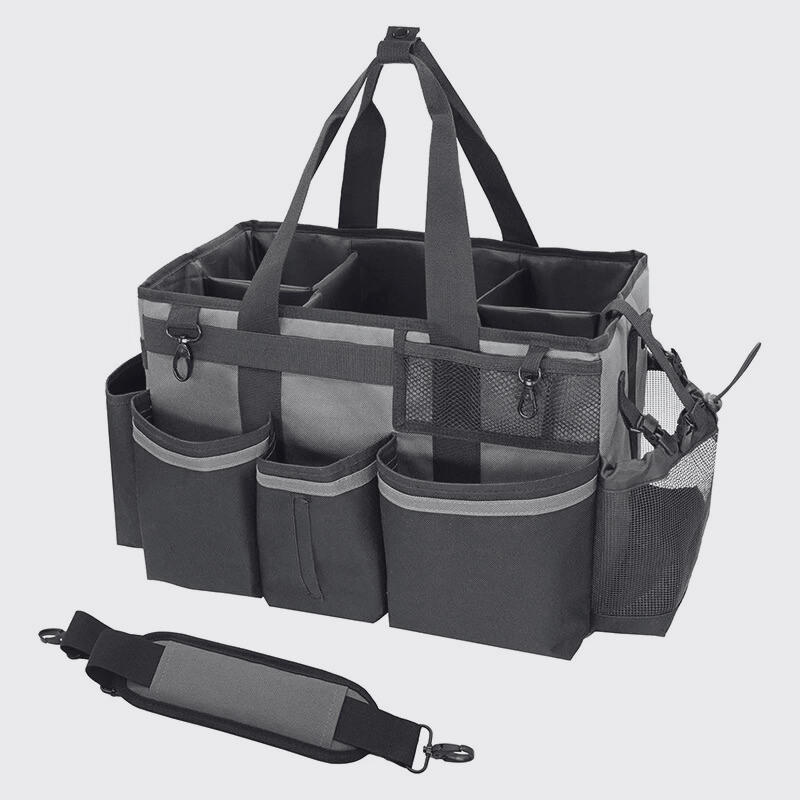 Heavy-Duty organizer Caddy Bag comes with free spray bottle & Towls,Shoulder strap & waist belt.Green,Red,Black